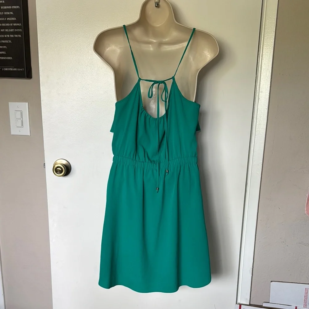 AEO Green Ruffled Mini Sundress - Picture 2 of 7